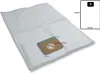 A white vacuum cleaner bag with measurement annotations and a diagram of the bag's dimensions. Anteprima dell’immagine prodotto