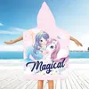 FEBE Badeponcho Kinder Unicorn Muster Badetuch Mit Kapuze Produktbild-Vorschau 3