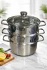 Edelstahltopf 26 cm, multifunktionaler Kochtopf, Dampfgarer Produktbild-Vorschau 2