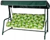 A garden swing seat with a green canopy and a green and white leaf-patterned cushion. Produktbild-Vorschau