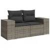 vidaXL 10-tlg. Garten-Sofagarnitur mit Kissen Grau Poly Produktbild-Vorschau 5