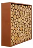 Cortenstahl Sichtschutzwand Brennholzregal 150x150x38 cm Produktbild-Vorschau 3