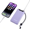 A smartphone is connected to a power bank via a white cable. The power bank has a digital display showing '90'. Voir les images du produit