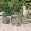vidaXL 5-tlg. Garten-Essgruppe mit Kissen Grau Poly Rattan Produktbild-Vorschau 11