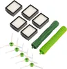 A set of replacement parts for an iRobot Roomba vacuum cleaner, including filters, brushes, and rollers, laid out on a white background. Produktbild-Vorschau