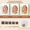 A collage of images demonstrating different lighting modes and brightness levels for a mirror, with a hand interacting with a touch control. Anteprima dell’immagine prodotto