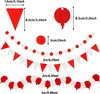 ZERODECO Papier Pompoms Girlande Rot Party Deko 41 Stück Produktbild-Vorschau 6