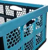 Close-up view of the side of a blue and black foldable storage box. Produktbild-Vorschau