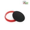 A red filter ring and a black filter are shown against a white background. Produktbild-Vorschau