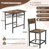 COSTWAY 80x52,5x77 cm Esstisch, 3-teilige Essgruppe Holz Produktbild-Vorschau 7