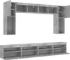 vidaXL 8-tlg. TV-Wohnwand mit LED-Leuchten Betongrau Produktbild-Vorschau 5