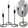 LS-LebenStil Vintage 3´er Set Metall Kerzenständer Schwarz Produktbild-Vorschau 1