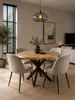 Zita Home Table à manger 130cm ronde en bois massif Voir les images du produit 5