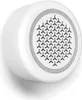 A white, circular smart alarm siren is shown against a white background. Produktbild-Vorschau
