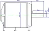 Technical drawing of a brushless motor with dimensions and labels. Náhled obrázku produktu