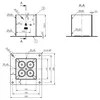Technical drawing of a product with dimensions and labels. Produktbild-Vorschau