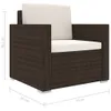 11-tlg. Garten-Lounge-Set mit Auflagen Poly Rattan Braun Produktbild-Vorschau 8