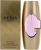 A box of Guess Gold perfume is shown next to the perfume bottle. Podgląd zdjęcia produktu