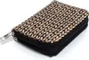 A close-up, studio shot of a small, zippered pouch with a leaf-like pattern. Produktbild-Vorschau