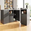 Abrihome Ausziehbar Bartisch mit Stauraum, 360° Drehbarer Produktbild-Vorschau 2