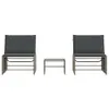 The Living Store Sonnenliegen 2 Stk. mit Tisch Grau Poly Produktbild-Vorschau 7