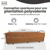 Jardinière en bois IvoQ – 120x40x32 cm – Bois massif – Voir les images du produit 2