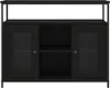 vidaXL Kredens czarny 100x35x80 cm materiał drewnopochodny Podgląd zdjęcia produktu 6