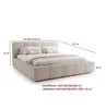 A diagram showing the dimensions of a bed frame with text annotations. Produktbild-Vorschau