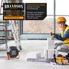 A construction scene with a heater, ladder, building blocks, and a chainsaw. A construction worker is present. Voir les images du produit
