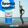 A woman is jumping on a beach with a product in the foreground and text overlay. Produktbild-Vorschau