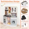 COSTWAY Kinderküche, Holz Spielküche mit 10 TLG. Zubehör, Produktbild-Vorschau 4