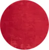 A circular red rug is shown from a top-down perspective against a white background. Produktbild-Vorschau