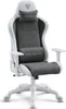 A white and gray gaming chair is shown from the front. Produktbild-Vorschau