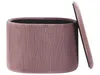 BELIANI Pouf Rosa Samtstoff Plissiert Oval mit Stauraum Produktbild-Vorschau 5