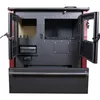 Front view of a wood-burning stove with its doors open. Produktbild-Vorschau