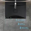 doporro Vasque à Poser 80cm avec Bonde Lavabo Suspendu Noir Voir les images du produit 2