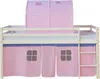 Homestyle4u Hochbett 90x200 mit Matratze Tunnel Vorhang Produktbild-Vorschau 4