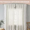 2er-Pack Weiß Spitzenvorhänge, Vintage Rüschengardine für Produktbild-Vorschau 4