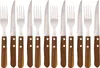 A set of steak knives and forks arranged in a row. Produktbild-Vorschau