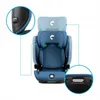 A blue car seat with adjustable headrest, shown with close-up insets highlighting features. Náhled obrázku produktu