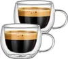 Two clear glass cups filled with espresso coffee and topped with crema, presented against a white background. Náhled obrázku produktu
