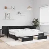 vidaXL Tagesbett Ausziehbar mit Schubladen Schwarz 90x190 Produktbild-Vorschau 2