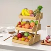 Panier à fruits en bambou,Panier de service à 3 étages, Voir les images du produit 3