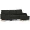 vidaXL 3-Sitzer-Sofa mit Hocker Schwarz 180 cm Stoff Produktbild-Vorschau 1
