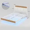AODEMOKO Polsterbett 140 x 200cm, Bettgestell mit USB Produktbild-Vorschau 2