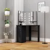 Eck-Schminktisch mit LED Schwarz 111x54x141,5 cm Produktbild-Vorschau 2