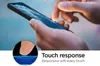 A close-up of hands using a smartphone, with a circular inset showing a finger touching a screen with a digital representation of touch points. Produktbild-Vorschau