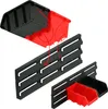An instructional image showing how to attach storage bins to a wall-mounted rack. Anteprima dell’immagine prodotto