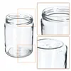 A collage of images showing different views of a glass jar, including a close-up of the rim and the base. Voir les images du produit