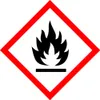 A hazard symbol indicating flammability. Produktbild-Vorschau